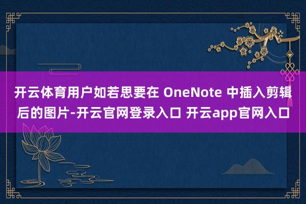 开云体育用户如若思要在 OneNote 中插入剪辑后的图片-开云官网登录入口 开云app官网入口