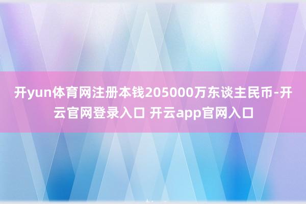 开yun体育网注册本钱205000万东谈主民币-开云官网登录入口 开云app官网入口