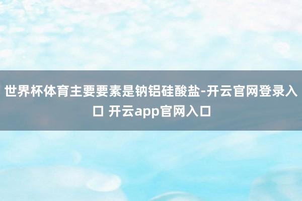 世界杯体育主要要素是钠铝硅酸盐-开云官网登录入口 开云app官网入口