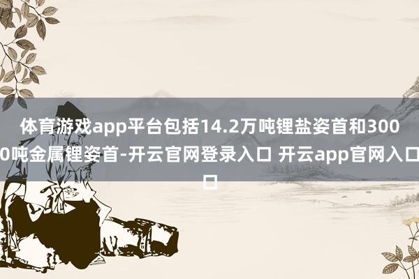 体育游戏app平台包括14.2万吨锂盐姿首和3000吨金属锂姿首-开云官网登录入口 开云app官网入口