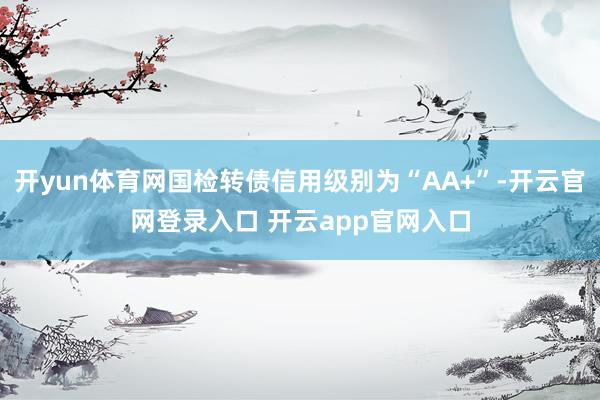 开yun体育网国检转债信用级别为“AA+”-开云官网登录入口 开云app官网入口