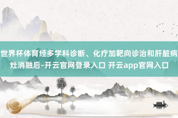 世界杯体育经多学科诊断、化疗加靶向诊治和肝脏病灶消融后-开云官网登录入口 开云app官网入口