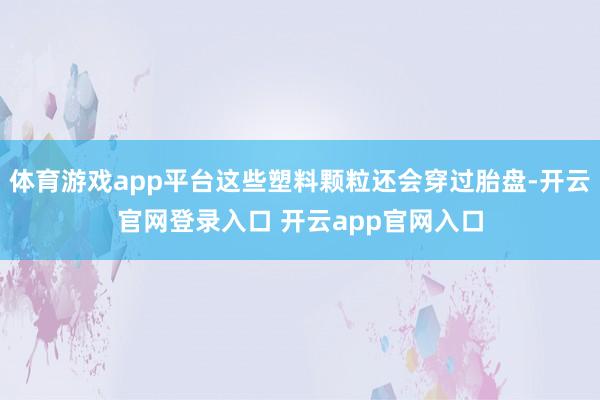 体育游戏app平台这些塑料颗粒还会穿过胎盘-开云官网登录入口 开云app官网入口